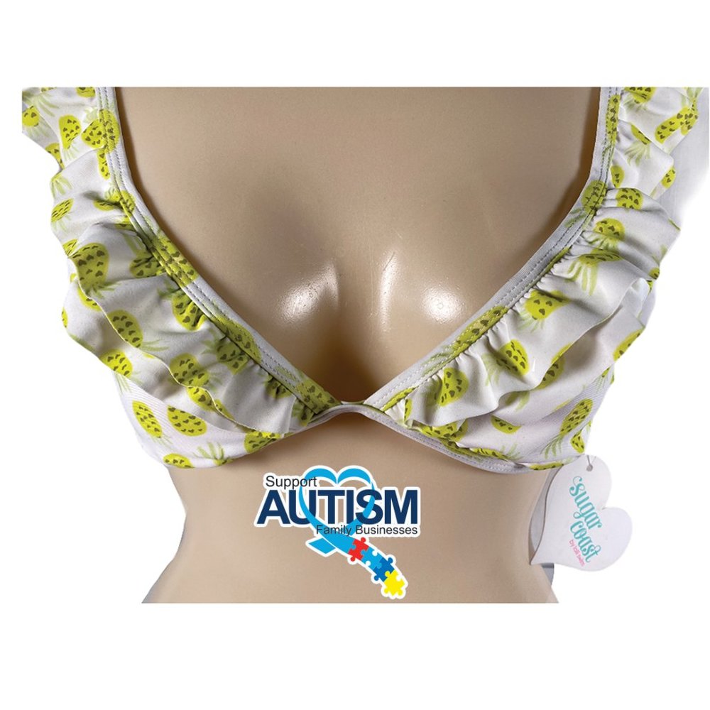 2/$20 💥🆕 Sugar Coast White/Yellow Pineapple Swimsuit Bikini Top | Medium | 520 - Picture 3 of 7